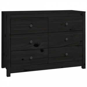 Dulap lateral, negru, 100x40x72 cm, lemn masiv de pin - V821768V