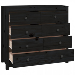 Dulap lateral, negru, 100x40x90 cm, lemn masiv de pin - V821773V - Img 3