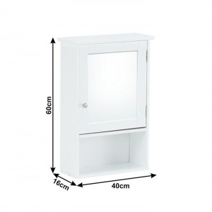 Dulap suspendat cu oglindă, alb, 40x16x60 cm - TP228293 - Img 4