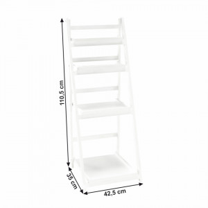 Etajeră multifuncţională, albă, lemn masiv - TP273595 - Img 2