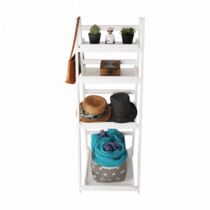 Etajeră multifuncţională, albă, lemn masiv - TP273595 - Img 8