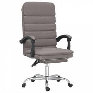 Fotoliu de birou rabatabil cu masaj, gri taupe, textil - V349723V