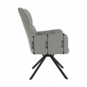 Fotoliu de design rotativ, gri și negru - TP257472 - Img 16
