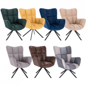 Fotoliu de design rotativ, gri și negru - TP257472 - Img 15