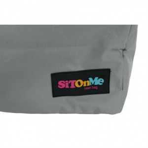 Fotoliu tip sac, gri și material textil verde - TP244093 - Img 6