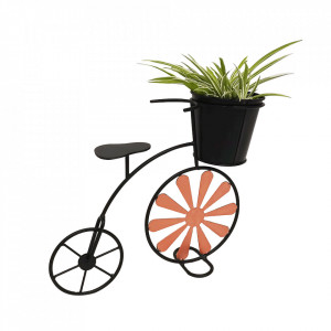 Ghiveci RETRO în formă de bicicletă, vişiniu / negru - TP285300 - Img 1