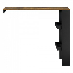 Masa bar Bromolla SED, 120 x 45 x 106 cm, PAL/melamina, negru/stejar inchis, cu doua rafturi, montabila pe perete - P73294015 - Img 3
