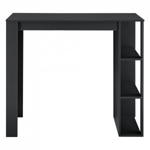 Masa bar Danderyd S, 120 x 60 x 105,5 cm, PAL melaminat, negru, cu trei rafturi - P73294018 - Img 2