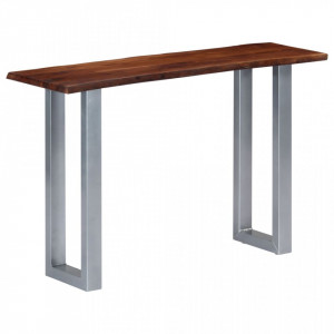 Masa consola, 115x35x76 cm, lemn masiv de acacia si fier - V247830V - Img 1
