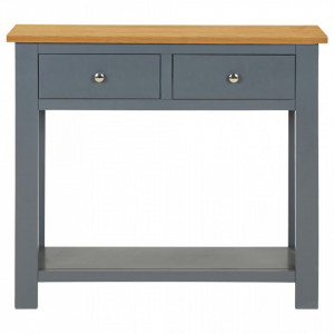 Masa consola, 83 x 30 x 73 cm, lemn masiv de stejar - V288638V - Img 2
