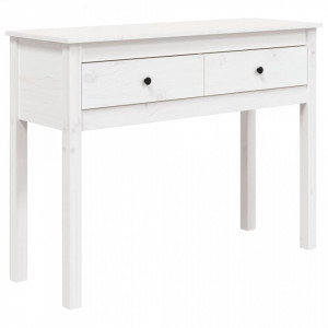 Masă consolă, alb, 100x35x75 cm, lemn masiv de pin - V814615V - Img 1