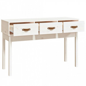 Masă consolă, alb, 114x40x75 cm, lemn masiv de pin - V821755V - Img 4