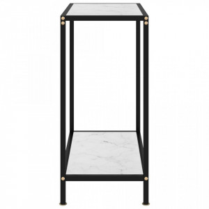 Masa consola, alb, 60 x 35 x 75 cm, sticla securizata - V322829V - Img 3