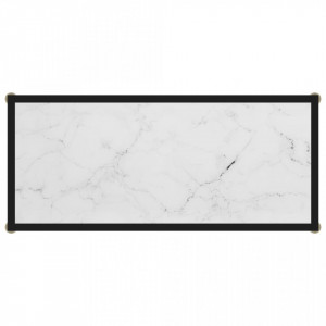 Masa consola, alb, 80 x 35 x 75 cm, sticla securizata - V322833V - Img 4