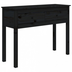 Masă consolă, negru, 100x35x75 cm, lemn masiv de pin - V814618V - Img 1