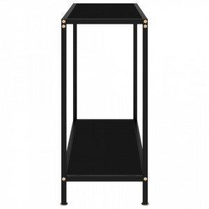 Masa consola, negru, 80 x 35 x 75 cm, sticla securizata - V322832V - Img 3