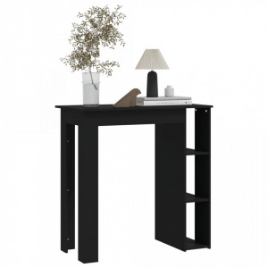 Masă de bar cu raft, negru, 102x50x103,5 cm, PAL - V809459V - Img 3