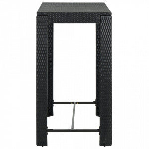 Masă de bar de grădină, negru, 100 x 60,5 x 110,5 cm, poliratan - V45874V - Img 3