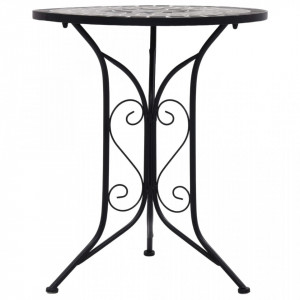 Masa de bistro mozaic, gri, 61 cm, ceramica - V46715V - Img 2