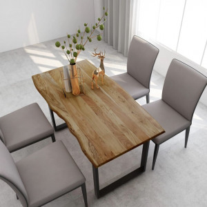 Masă de bucătărie, 140 x 70 x 76 cm, lemn masiv de acacia - V286474V - Img 2