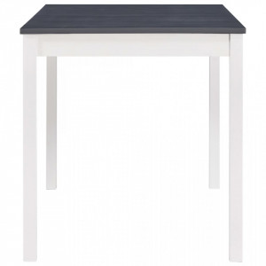 Masa de bucatarie, alb si gri, 140 x 70 x 73 cm, lemn de pin - V283400V - Img 4
