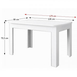Masă de bucătărie extensibilă, crem, 130-175x80 cm - TP147860 - Img 5