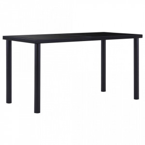Masa de bucatarie, negru, 140 x 70 x 75 cm, sticla securizata - V281853V - Img 1