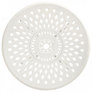 Masă de grădină, alb, 78x78x72 cm, aluminiu turnat - V315584V - Img 3