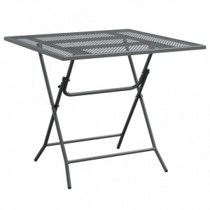 Masă de grădină antracit 80x80x72 cm plasă metalică expandată - V317345V