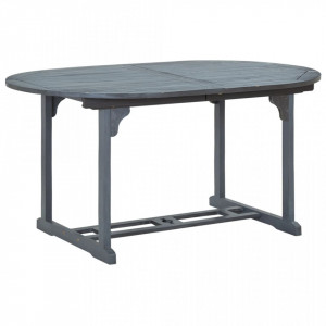 Masa de gradina, gri, 200 x 100 x 74 cm, lemn masiv de acacia - V47277V