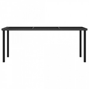 Masă de grădină, negru, 180 x 70 x 73 cm, poliratan - V315116V