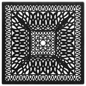 Masă de grădină, negru, 90x90x73 cm, aluminiu turnat - V315589V - Img 3