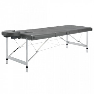 Masă de masaj cu 4 zone, cadru aluminiu, antracit, 186 x 68 cm - V110176V - Img 1