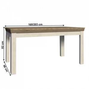Masă extensibilă pentru dining, culoarea pin nordic/stejar sălbatic, 160-203x90 cm - TP86117 - Img 7