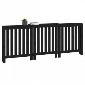 Mască pentru calorifer, negru, 210x21x85 cm, lemn masiv de pin - V822590V - Img 4