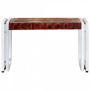 Masuta de cafea, 60 x 60 x 35 cm, lemn masiv reciclat - V247823V - Img 2