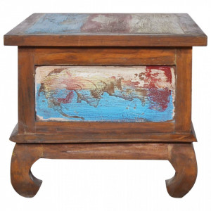 Masuta de cafea, 80 x 50 x 40 cm, lemn de tec reciclat - V289057V - Img 4