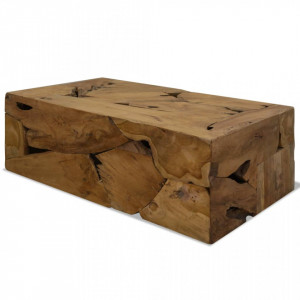 Masuta de cafea, 90 x 50 x 35 cm, lemn de tec natural, maro - V244558V - Img 1