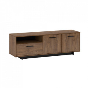 Măsuţă, masă, comodă TV, stejar și negru - TP303569