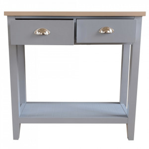 Măsuţă, masă tip consolă nuc și gri 80x30x80 cm - TP280949 - Img 8