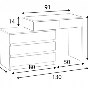 MBBIAR3 - Birou stanga/dreapta, 115/130 cm, masa de calculator drept sau pe colt cu 5 sertare, office - Stejar - Img 2