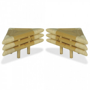 Mese noptieră, 2 buc., 60 x 60 x 40 cm, bambus natural - V244606V