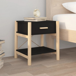 Noptiere, 2 buc., negru, 42x38x45 cm, lemn compozit - V345657V - Img 3