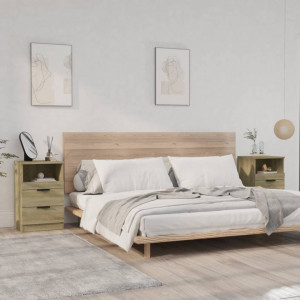 Noptiere, 2 buc., stejar sonoma, lemn prelucrat - V811239V - Img 2