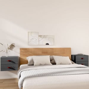 Noptiere de perete, 2 buc., gri, 50x36x40 cm - V820981V - Img 2