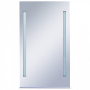 Oglinda cu LED de perete pentru baie cu raft, 60 x 100 cm - V144716V - Img 3