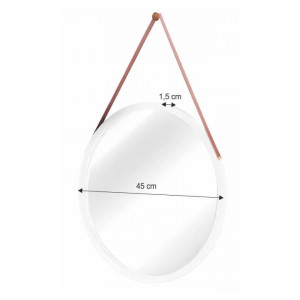 Oglindă de perete, bambus alb, 45 cm - TP227996 - Img 2