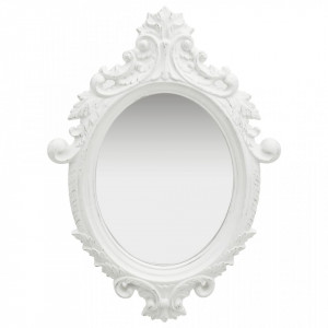 Oglinda de perete in stil Castle, alb, 56 x 76 cm - V320356V