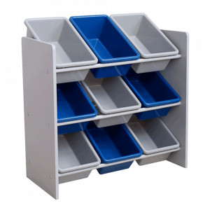 Organizator / raft pentru jucării, gri și albastru - TP299193 - Img 1