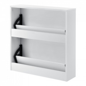 Pantofar alb cu 2 compartimente depozitare, 6 perechi pantofi, 67 x 63 x 17 cm - P64003548 - Img 3